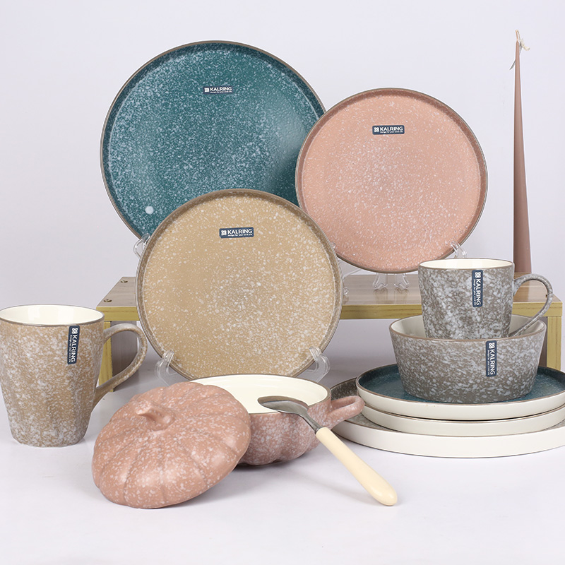 Dinner sets with reactive glaze for high-end sales