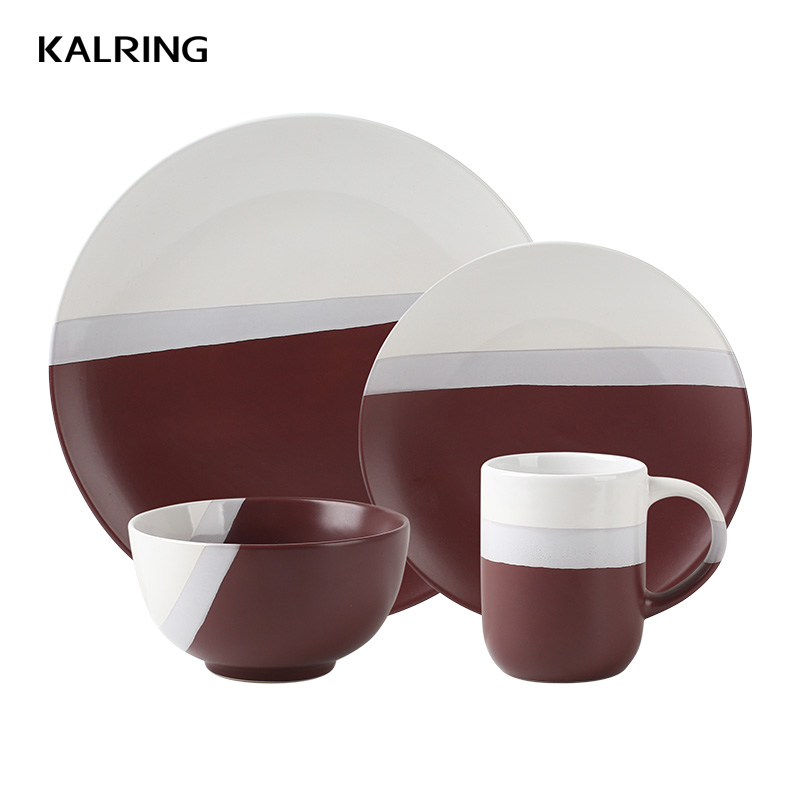 Dinner sets with two tone color for supermarket